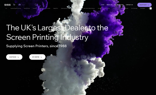 SISS Ink & Solvents: We built a new Wix Studio site for Ink & Solvents, replacing their Wix Editor site. The project included a fully custom store, bespoke site design, advanced interactions and animations, and a complete backend sales processing system known as the Control Centre.