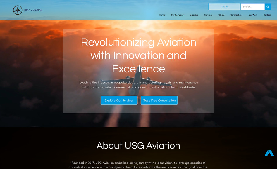 Usg Aviation: Complete website design