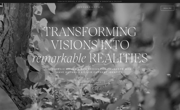 Juliana Laface: Our own agency website for branding & web design.