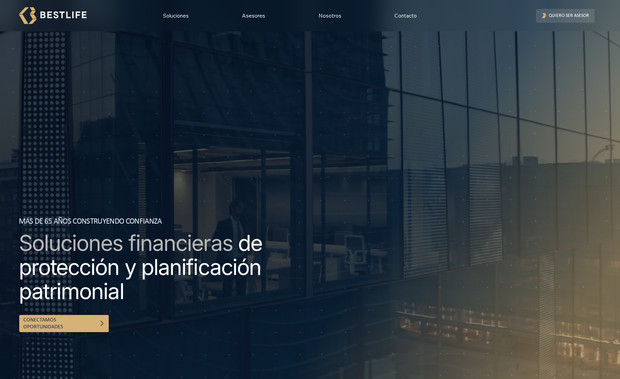 BESTLIFE: Corporate website in development for BestLife, a financial services group focused on wealth protection, estate planning, and customized insurance solutions. The design aims to communicate trust, clarity, and long-term vision through a clean and professional interface.