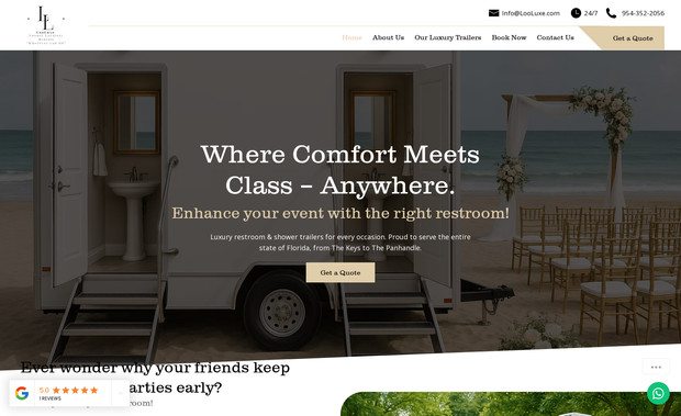 LooLuxe: My Client Need a site for rent there Luxury Trailers with light and professional  theme so i make this design and he likes it very much and love the site 