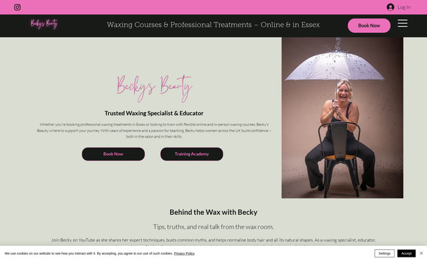 Beckys Beauty: Becky's Beauty is a thriving beauty salon that needed a professional, user-friendly website to streamline client bookings and showcase their services. As their web designer, I built a website that not only meets their immediate needs but also offers a range of functionalities to help their business grow.

The website features a seamless client booking system that allows customers to easily schedule their treatments online, reducing the administrative burden for the salon. I also integrated an online training platform, which allows Becky's Beauty to offer professional beauty courses to a wider audience, expanding their business reach.

Additionally, the site includes a live Instagram feed to keep visitors up to date with the salon’s latest treatments, trends, and promotions. The contact forms make it easy for potential clients to get in touch and request more information, contributing to stronger engagement.

With a clear, modern design and essential functionality, this website has become a vital tool for Becky's Beauty, supporting its growth and keeping client interactions smooth and efficient. The client has praised the website’s usability and how it has made managing their bookings and training services much easier.