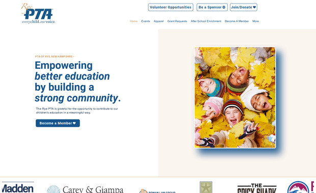rye-nh-pta: Full website redesign.  Functionality with backend CRM and databases