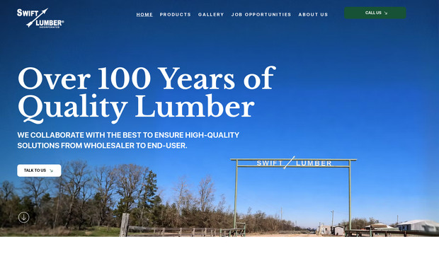 Swift Lumber: Website design for a lumber company