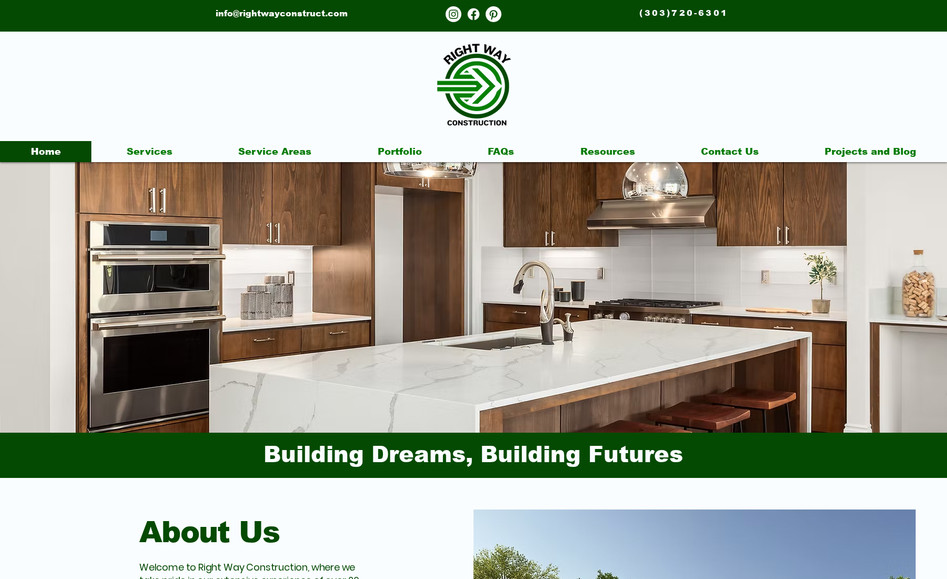 Right Way Construction: A full website build out with SEO and mobile optimization.