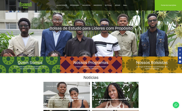 Ashinaga Brasil: Web Design Project. Helped the client with design errors and optimized speed.