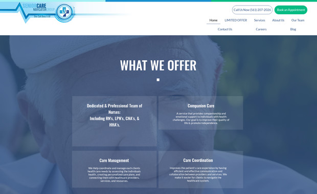 SCNG Care Navigator: On this website, I am responsible for designing the entire website.