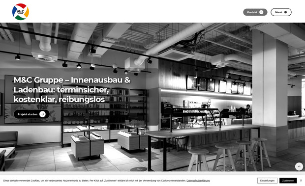 Unternehmensgruppe / Industrie: Für die M&C Unternehmensgruppe haben wir eine ganzheitliche digitale Marken- und Kommunikationsstrategie entwickelt. Die Gruppe umfasst vier spezialisierte Unternehmen: Onetec GmbH (Ladenbau gewerblich), Fairtec GmbH (Heizung & Sanitär), Hometec GmbH (Ladenbau B2C) und Epotec GmbH (Elektrotechnik).

Wir verantworten die Markenpflege der gesamten Gruppe – von der strategischen Ausrichtung über die Corporate Identity bis zur Entwicklung moderner WIX Studio Webseiten für jedes Unternehmen. Ergänzend erstellen wir maßgeschneiderte Landingpages, mit denen einzelne Dienstleistungen gezielt über Google Ads beworben und vermarktet werden.

Das Ergebnis: Eine starke Dachmarke mit konsistentem Auftritt, die national wie international überzeugt, sowie ein performantes Online-Marketing-System, das Sichtbarkeit, Reichweite und Leads für alle Unternehmen der Gruppe nachhaltig steigert.