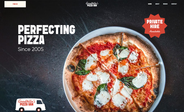 goodfellaspizzavan: Branding design, website design and build