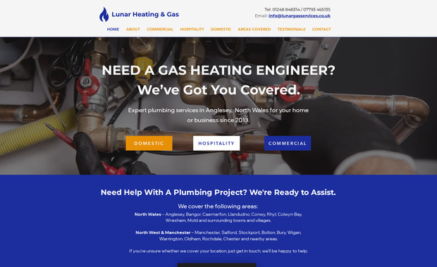 Lunar Heating & Gas Services: Website Build & SEO