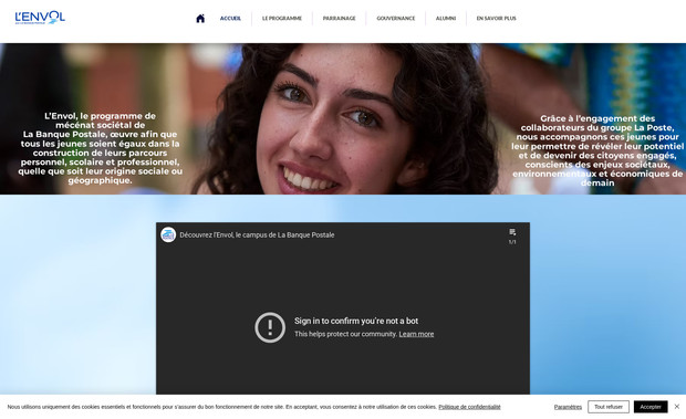 L'Envol: Site vitrine pour le programme de mécénat de la Banque Postale sur la réussite des jeunes.