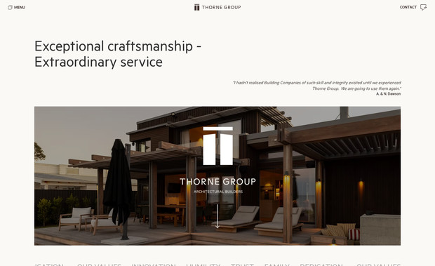 Thorne Group: Thorne Group is a multi-award-winning, family-owned business dedicated to creating unique homes of exceptional quality that stand the test of time, regardless of budget.