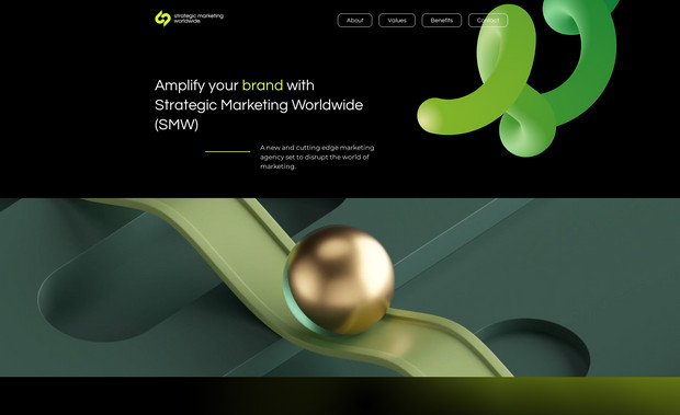 Strategic Marketing : Marketing strategy landing page for a company offering different marketing services 