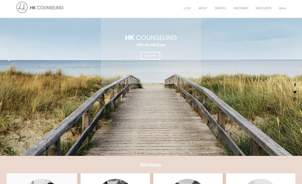 HK Counseling: Wix Website for a counseling practice.