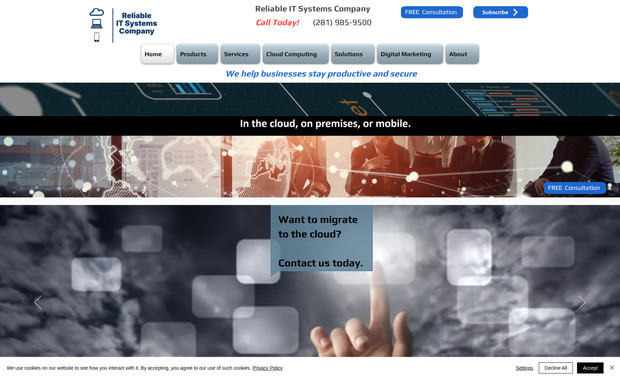 Reliable IT Systems: Our sister company, they provide IT consulting, managed IT services and managed security, as well as technology products and services.  We created all of the content to showcase the variety of services offered.