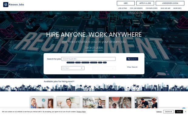 Aleawa Jobs: Designed a clean and professional website for Aleawa Jobs, a modern staffing agency connecting job seekers and employers with ease. The site emphasizes their commitment to simplifying the recruitment process, helping candidates find roles that match their skills and helping employers discover top talent effortlessly.