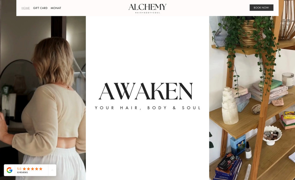 Alchemy HBS: Website built for a Perth, Aus based hairdresser! Inbuilt customer and booking management and designed in line with brand identity.