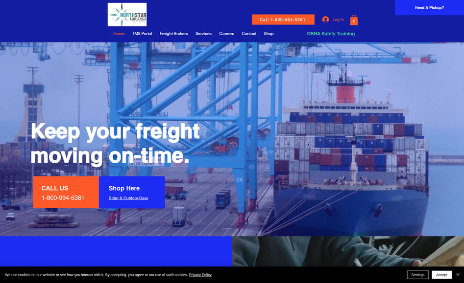 NorthStar Couriers: Logistics Company with Online Safety Shop - Site done for $500