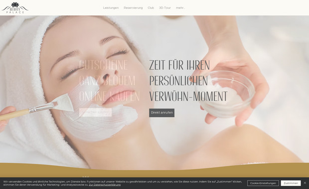 Beauty Palace SCS: Full redesign of a website for a beauty salon in Vienna.
