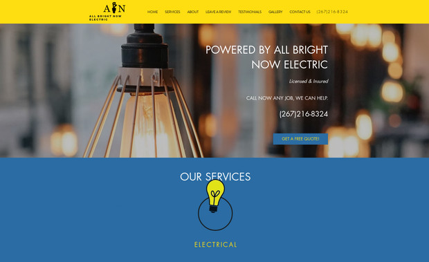All Bright Now Elect: Full Website Design