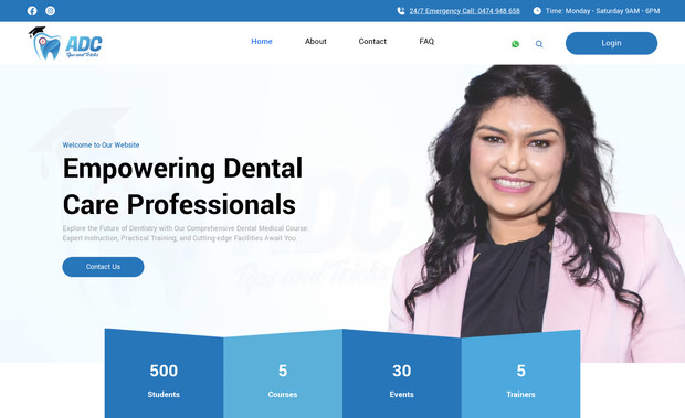 Dental Course Site: This website custom build for client and we have added many new module which is coded into the website. 