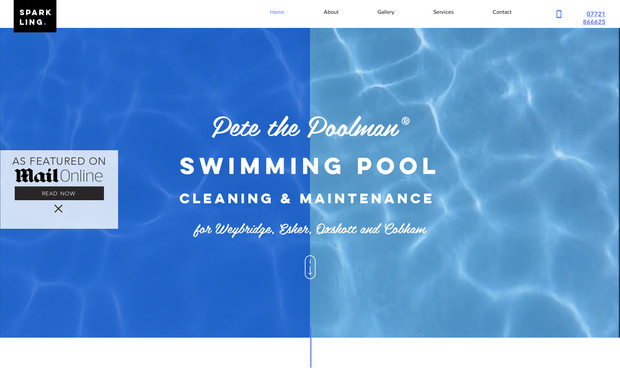 Pete The Poolman: Pete services pools for the rich and famous - designed and built website