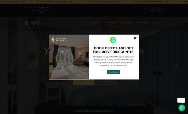 Homebird Property: Airbnb Business in the UK. Homebird is a very well established airbnb business who wants to increase their direct booking. 