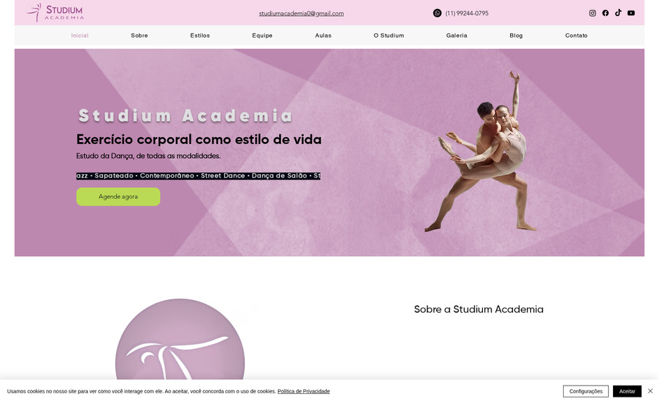 Studium Academia: Site corporativo academia de dança + SEO