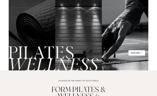 FORM: Website design for a pilates and wellness studio.