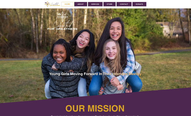 Created4Greatness: I designed and developed the official website for Created for Greatness, a faith-based organization dedicated to guiding preteen and teenage girls in discovering their purpose, building confidence, and embracing their God‑given destiny.

Key Features:
- Mission-focused Home and About pages that emphasize spiritual empowerment and purpose-driven identity

- Services section outlining programs for mentorship, workshops, and the annual Glow Dance fundraiser

- Store and Donate functionality enabling seamless support and engagement

- Contact and registration tools to facilitate enrollment and community involvement

- Vibrant visual design with uplifting messaging, encouraging branding, and mobile-first layout

Objective & Impact:
The site reflects Created4G’s commitment to developing young girls into world‑changers—nurturing their potential through spiritual growth, purposeful community building, and creative outreach experiences.
