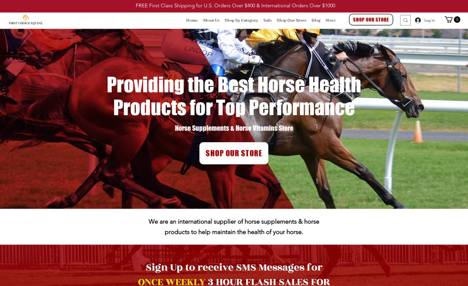 First Choice Equine: Website for First Choice Equine, a worldwide known horse supplement e-commerce store.