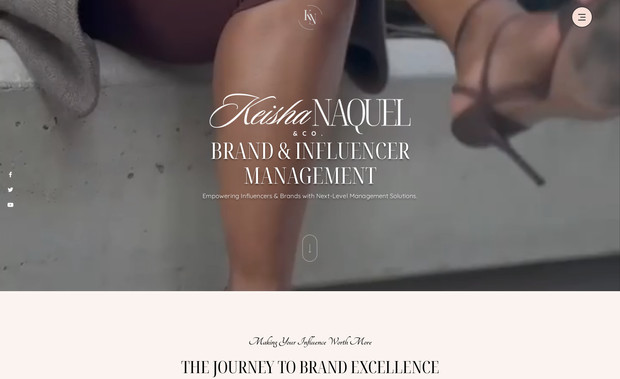Keisha NaQuel & Co. : Keisha NaQuel & Co. Website Design

We designed and developed the official website for Keisha NaQuel & Co., a brand and influencer management agency. The website showcases their expertise in empowering influencers and brands with next-level management solutions, emphasizing strategy, growth, and long-term value creation.

Key Features & Highlights:
	•	Modern, Clean Design: Visually appealing layout that reflects the agency’s professionalism and creativity.
	•	Service Showcase: Clear presentation of Influencer Management and Brand Management services, including strategic partnerships, content monetization, audience growth, and brand development.
	•	Brand Storytelling: Highlighted the journey to brand excellence, emphasizing impact over follower count.
	•	User Engagement: Strategically placed CTAs like “Get in Touch” to encourage inquiries and conversions.
	•	Responsive Design: Fully optimized for desktop, tablet, and mobile devices for seamless user experience.
	•	About Section: Communicates the agency’s mission to empower underrepresented creators and brands, with clear messaging and imagery.
	•	Subscription Form: Integrated newsletter signup to keep users updated with trends, tips, and events.

The website reflects Keisha NaQuel & Co.’s mission to turn digital influence into a thriving business asset while maintaining a professional, approachable, and empowering brand presence online.

This project demonstrates a balance of visual design, user experience, and strategic content presentation to help the agency grow its digital presence and attract its target audience.