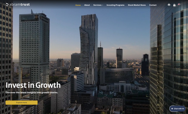 Abramtrust: A fully custom Wix Studio build featuring advanced development, dynamic CMS-powered pages, and bespoke functionality created with custom code. The project included database architecture, data connections, and scalable systems to support future expansion.