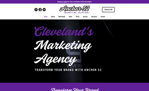 Anchor 52 Studios: Our home site, designed by Henry Patricy, owner of Anchor 52 Studios. This site is optimized for Desktop and Mobile devices with clear CTAs and SEO implementation. Honeybook form fill code has been added and integrated for lead generation directly to booking and accounting software.