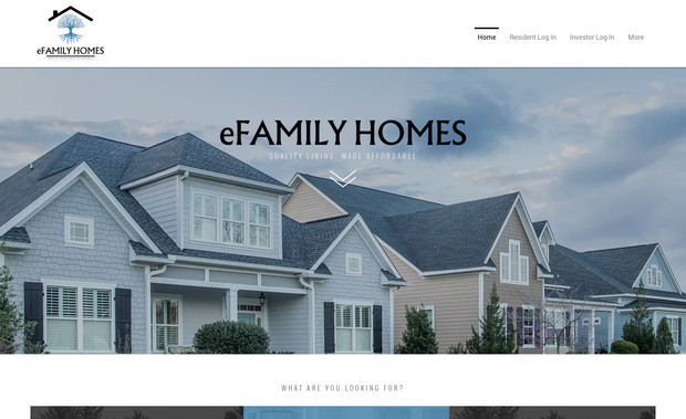 eFamily Homes: Website for Section 8 Property Management - two websites within one 