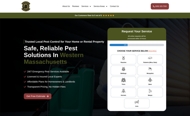 Federation Pest Control: The Federation Pest Control website is designed to communicate trust and professionalism in pest management. It features a clean layout, with a clear hierarchy and intuitive navigation that helps users easily find services, service areas, and contact information. The color scheme and iconography reflect reliability and a hands-on service brand. From a development standpoint, the site is responsive (works well on both desktop and mobile), optimized for quick load times, and structured to guide visitors toward booking service or requesting a quote.