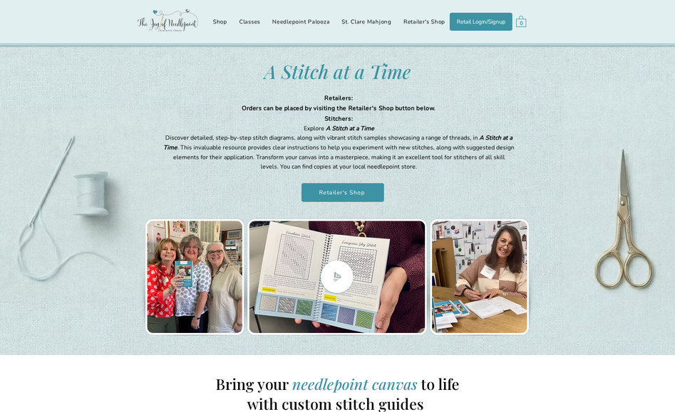  TheJoyOfNeedlePoint: Website Redesign
Ecommerce
Booking
SEO
Google Analytics
