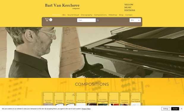 YellowMusicEditions: Yellow Music Editions biedt een platform voor de composities van Bart Van Kerchove, een veelzijdige Belgisch componist. De website, ontwikkeld met WIX door JB-signs, biedt een overzicht van Bart's oeuvre, van piano solo's tot werk voor brass quintet. Alle partituren en muziek kunnen eenvoudig online worden aangekocht. De site weerspiegelt de artistieke visie van de componist en zorgt voor een gebruiksvriendelijke ervaring voor muziekprofessionals en liefhebbers. Koppelingen met social media en SoundCloud zijn een grote meerwaarde.