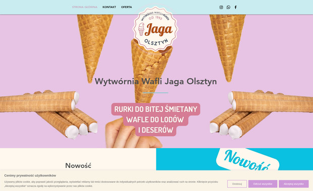 Jaga Wafle Olsztyn: Strona dla wytwórni wafli Jaga w Olsztynie