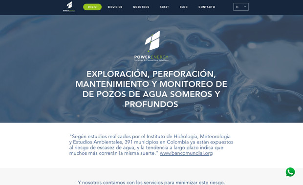 Power Energy Service: Sitio web informativo de empresa de servicios petroleros