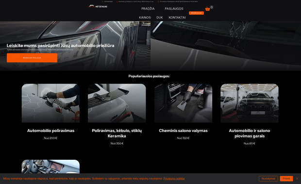 MDT DETAILING - Premium Auto Care Website: Overview:

MDT Detailing is a premium auto detailing studio offering high-end car care services – from ceramic coatings to deep interior cleaning. The client needed a modern and elegant website that reflects the premium quality of their services and allows clients to quickly explore, trust, and book online.

What We Did:

Custom Design in Wix Studio:
A sleek, responsive design focused on dark luxury aesthetics, high-contrast visuals, and elegant fonts – aligning with the premium car care brand identity.

Service Showcase & Booking System:
We structured the content to clearly present each service with visuals, pricing, and detailed descriptions. Integrated a smart booking form that allows customers to choose services, dates, and vehicle types in just a few clicks.

SEO & Performance Optimization:
Optimized structure and metadata for Google Search, set up local SEO settings for “auto detailing in Vilnius” visibility.

Multilingual-Ready & Mobile-First:
Ensured seamless experience across devices and prepared the site for potential language expansion as the business grows.

Result:

The new MDT Detailing website now works as a 24/7 sales and booking tool, perfectly representing the brand’s attention to detail. It has helped the business increase inquiries, reduce manual communication, and convert visitors into paying clients faster.