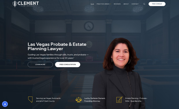 Clement Law: Stefanie was looking for a brand refresh and her old website wasn't converting leads. I took over and re-branded her Logo and a whole new website using Wix Studio. With every page on the site integrated with heavy SEO keywords and Stefanie is getting leads every day through her "Free Consultation" forms. 
