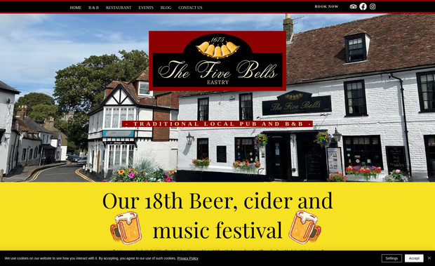 The Five Bells: Logo, full website and photos