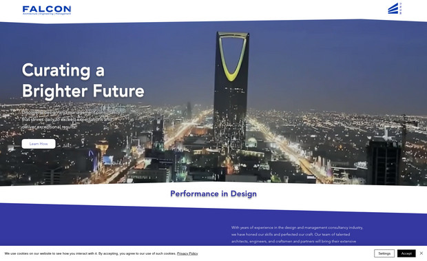 FALCON DSGN: A Construction Architect Company Website  With Video Editor Making in the Welcome Page.