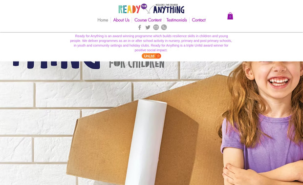  Ready 4 Anything: This website was a complete redesign based on a successful existing business. They wanted it to be friendly and vibrate and to appeal to parents for a range of children programmes.
