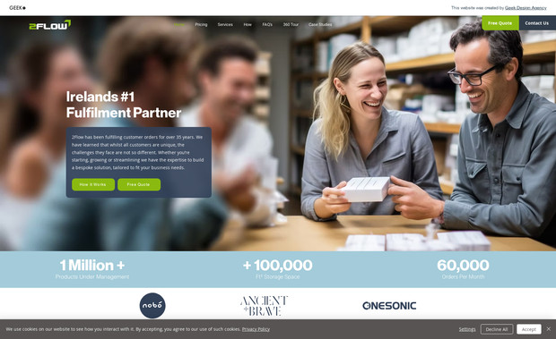 2 Flow Ireland: 2 Flow Fulfilment required a brand new site to replace their 10 year old website. 