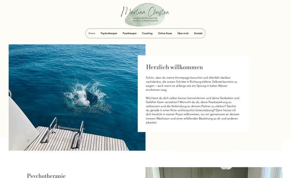 Martina PsyTherapy: The Martina Christen site presents a clean, inviting interface that balances warmth with professionalism—perfectly reflecting the therapist’s compassionate practice. Thoughtful typography, emotive imagery, and intuitive navigation create a welcoming digital space for visitors seeking support in psychotherapy, coaching, or relationship work.