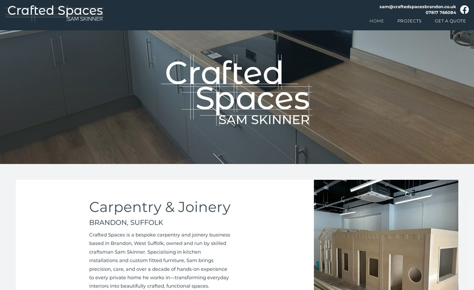 Crafted Spaces: This website for Sam includes a database of projects which can easily be updated