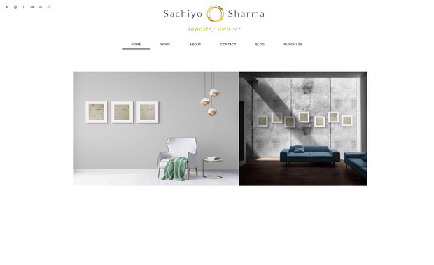 Sachiyo Sharma: This website was to demonstrate my client's artistic flair with her tapestry creations and an e-commerce function for selling them. 