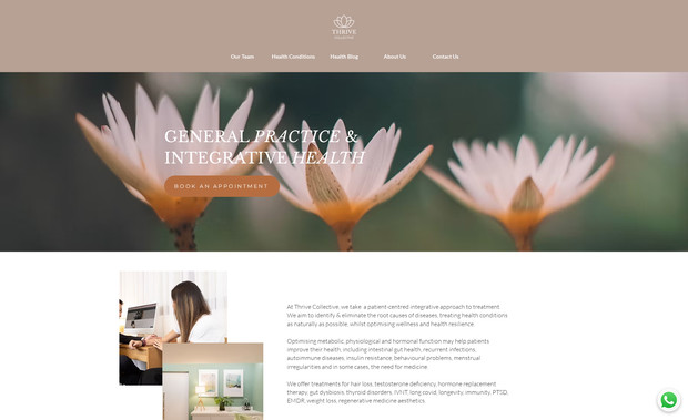 Thrive Wellness: Thrive Wellness is a wellness center based in Hong Kong that offers a range of services, including acupuncture, Chinese medicine, naturopathy, osteopathy, and nutrition. Their website is a comprehensive platform that showcases their services and provides resources for those interested in holistic health and wellness.

The website has a clean and modern design, with a green and white color scheme that reflects the organization's focus on health and vitality. The homepage features a slideshow of high-quality images that showcase the organization's services and practitioners, along with links to important information such as appointment scheduling and contact details.

The website includes a well-organized services section that features information on the different wellness services offered by the organization, as well as information on the organization's practitioners and their qualifications. Additionally, there's a blog section that features articles on holistic health and wellness, as well as updates on the organization's events and workshops.

The website also includes a shop section that features a range of health and wellness products, including supplements, essential oils, and skin care products. The website is responsive and easy to navigate, making it a great resource for anyone interested in exploring the benefits of holistic health and wellness.